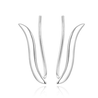 Beneto Boucles d'oreilles longitudinales en argent AGUV2291