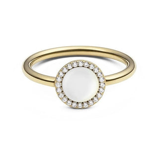 Daniel wellington טבעת זהב אודרי DW0040129 עם פנינה וקריסטלים - היקף: 60 מ"מ
