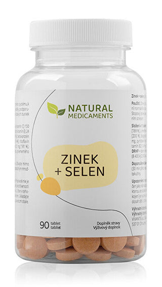 Natural medicaments Zink + Selen 90 tabletter
