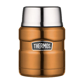 Thermos Style Termopose til mad med foldbar ske og kop - Kobber 470ml