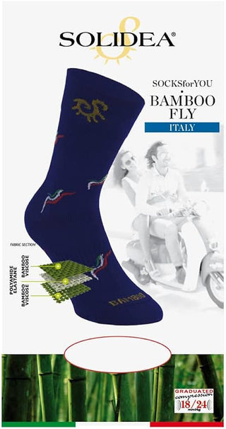 Solidea Socks For You Bamboo Fly Italy 18-24 mmHg 4XL Blu Navy — Calzini a compressione