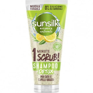 Sunsilk Detox Schampo Scrub Grönt Te Och Citron 1 Minut För Hårbotten Och Fett Hår 200 Ml 