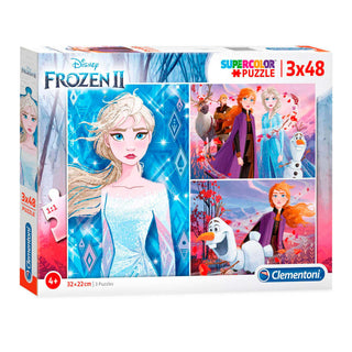 Set Trio Clementoni Frozen 2 Puzzle Unisex 3 x48 pezzi