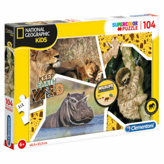 Clementoni, National Geographic Wild, Παζλ, Για Παιδιά, 6+ ετών, 104 τεμάχια
