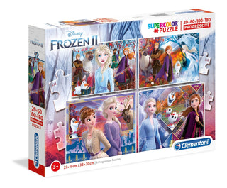 Set Clementoni Supercolor Frozen 2 Puzzle 21411 Per bambine 3+ anni 4 pezzi