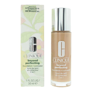 Clinique Beyond Perfecting, copertura totale, fondotinta liquido e correttore 2-in-1, 38, sesamo, 30 ml