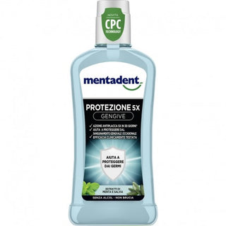 Mentadent Collutorio Protezione 5X Gengive Senza Alcol Menta E Salvia 400 Ml