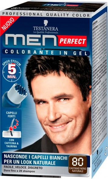 Testanera Ammonia-Free Gel Hair Dye Men Perfect No. 80 Natural Black Brown