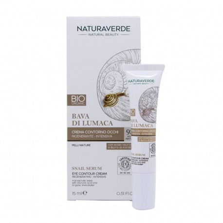 Naturaverde Øyekrem med snegleslim, med hyaluronsyre og økologisk sheasmør 15 ml