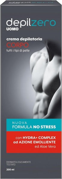 Depilzero Crema Depilatoria Uomo, Con Aloe Vera, 200Ml