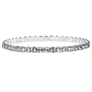 Crystalp Bracciale Tennis Elastico Con Cristalli Swarovski Trasparenti Aura 22270.Cry.E