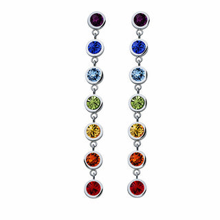 Crystalp Orecchini lunghi con cristalli colorati Balance Post Chakra 42162.MUL.E