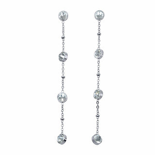 Crystalp Orecchini lunghi in acciaio con cristalli 42158.E