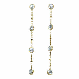 Crystalp Orecchini lunghi in acciaio con cristalli 42158.EG