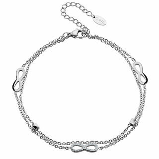Crystalp Doppio bracciale in acciaio Infinity 22148.E