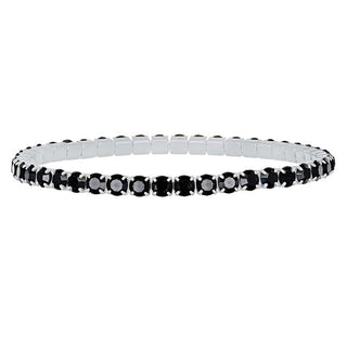 Crystalp Bracciale tennis elastico con cristalli neri Aura 22270.JET.E