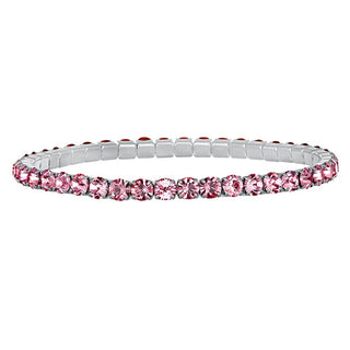 Crystalp Bracciale Tennis Elastico Con Cristalli Swarovski Rosa Aura 22270.Lro.E