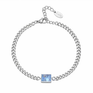 Crystalp Elegante bracciale in acciaio con cristallo 22139.AQU.E
