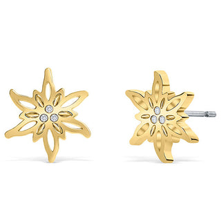 Crystalp Eleganti Orecchini Placcati Oro Edelweiss Con Cristalli 40075.Cry.G
