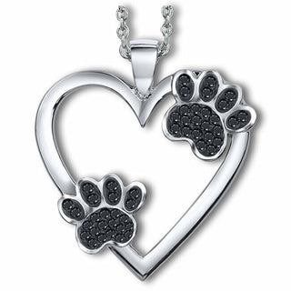 Crystalp Collana giocosa Cuore con zampe 30257.JET.R