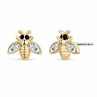 Crystalp Bellissimi orecchini a bottone placcati in oro Bees 40211.CRY.G