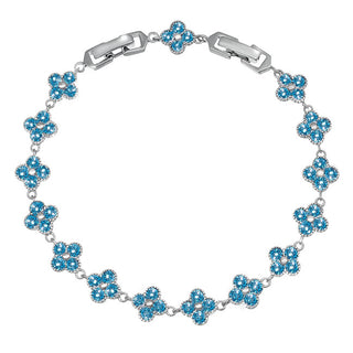 Crystalp Bellissimo bracciale con fiori blu 22289.AQU.R