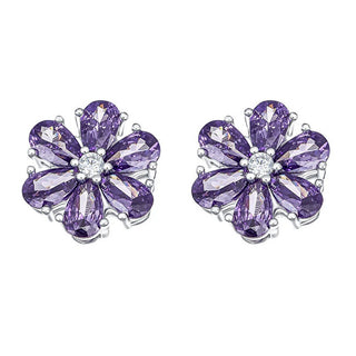 Crystalp Orecchini floreali con cristalli viola Flower Kiss 42288.VIO.R