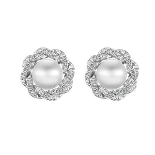 Crystalp Lussuosi Orecchini Con Cristalli E Perle Ricca Perla 42310.R