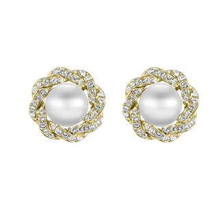 Crystalp Luxurious gold-plated Orecchini con crystals and pearl Rich pearl 42310.G