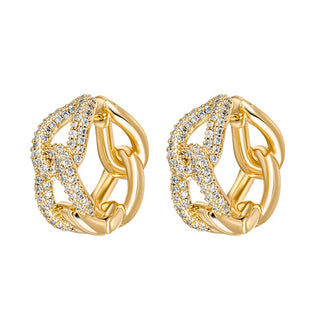 Crystalp Orecchini massicci in galvanica oro con cristalli Luxury 42311.G
