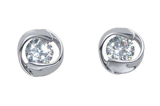 Crystalp Orecchini a bottone moderni in argento Outline 42207.WHI.S