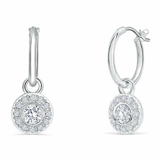Crystalp Eleganti orecchini a cerchio 2 in 1 Solitaire 40398.CRY.R