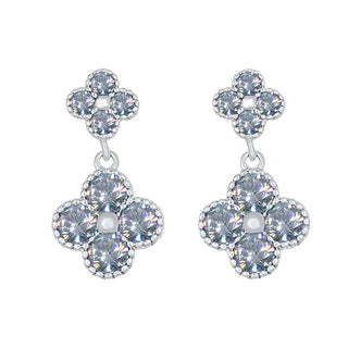 Crystalp Bellissimi orecchini con fiori Cry 42289.WHI.R