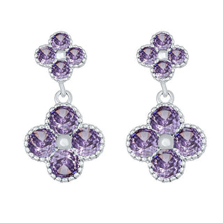 Crystalp Bellissimi orecchini con fiori viola 42289.VIO.R