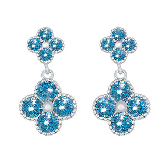Crystalp Bellissimi orecchini con fiori blu 42289.AQU.R