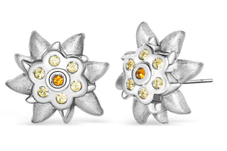 Crystalp Delicati orecchini Edelweiss con cristalli 41050.R