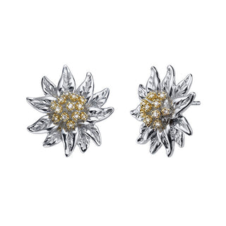 Crystalp Deliziosi orecchini in argento Edelweiss con cristalli 40551.S