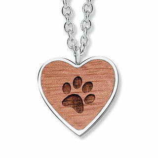 Crystalp Collana originale in acciaio con zampa di legno Wooden Paw 30418.W2 E.36