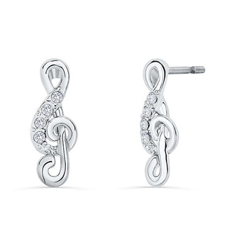 Crystalp orecchini a lobo originali Chiave di violino 4363.CRY.R