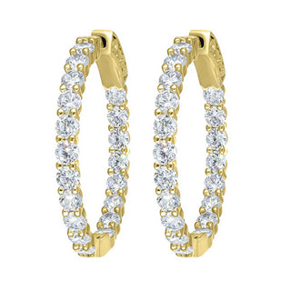 Crystalp Orecchini a cerchio in galvanica oro con cristalli Tennis 42336.G