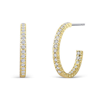 Crystalp Orecchini a cerchio placcati oro con cristalli Eva 40047.CRY.G