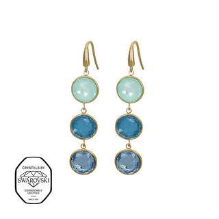 Crystalp Gold-plated dangle Orecchini with Swarovski crystals 42430.TUR.EG