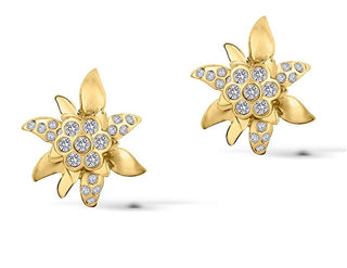 Crystalp Orecchini abbinati placcati oro Edelweiss con cristalli 4150.G