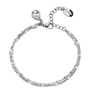 Crystalp Elegante bracciale doppio in acciaio Vibe 22241.E