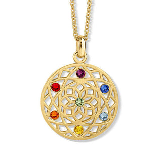 Crystalp Elegante collana con cristalli Chakra Flower 30091.MLT.G