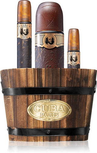 Cuba Cuba Gold set regalo EDT 100 ml, miniatura Cuba Gold EDT 20 ml e miniatura Cuba Gold EDT 35 ml