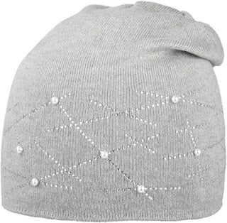 Capu Cappello Da Donna grigio chiaro con brillantini