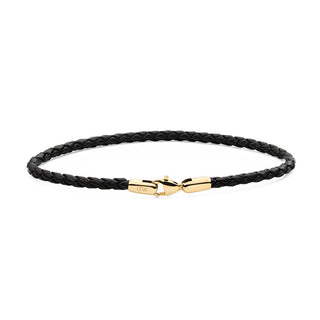 Daniel Wellington Bracciale In Pelle Intrecciata Nera Sheffield Daniel Dw004017 - Lunghezza: 17,5 Cm