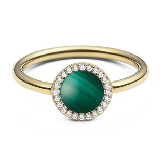 Daniel wellington Elegante anello placcato oro con malachite e cristalli Audrey DW0040133 - Circuito: 47 mm