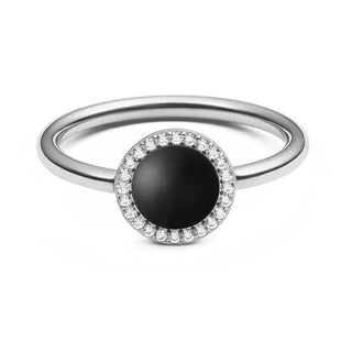 Daniel wellington Elegante anello con agata nera e cristalli Audrey DW0040138 - Circuito: 60 mm